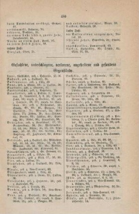 Gestohlene, unterschlagene, verlorene, angehaltene und gefundene Gegenstände