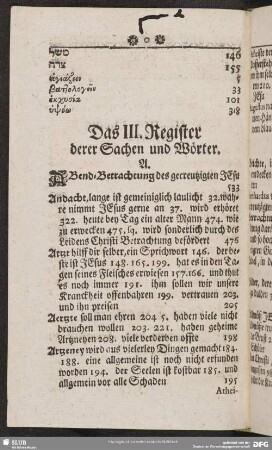 Das III. Register derer Sachen und Wörter