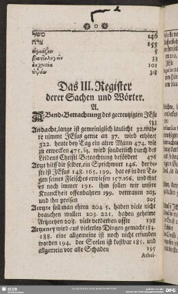 Das III. Register derer Sachen und Wörter