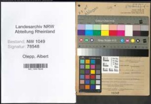 Entnazifizierung Albert Olepp , geb. 03.05.1908 (Konditormeister)