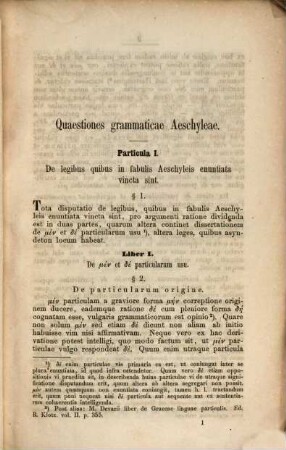 Quaestiones grammaticae Aeschyleae, I