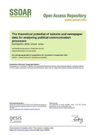 The theoretical potential of website and newspaper data for analysing political communication processes