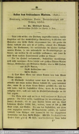 Ueber das kohlensaure Natron (Soda)