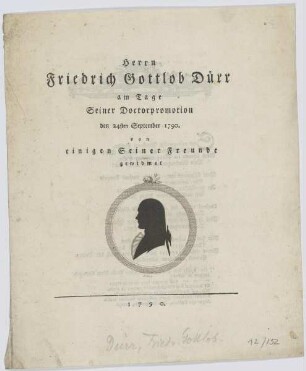 Bildnis des Friedrich Gottlob Dürr