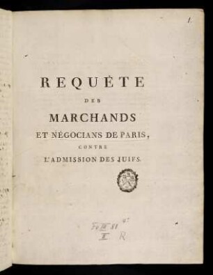 1-27, Requête Des Marchands