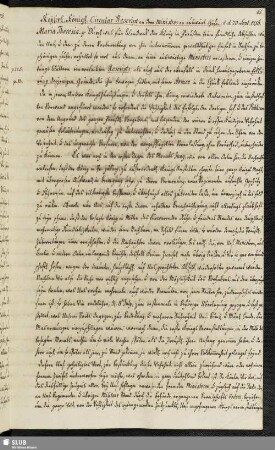 Kayserl. Königl. Circular Rescript an dero Ministros an auswärt. Höfen d. d. 20. Sept. 1756.