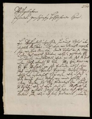 Brief von Christoph Graupner an Johann Friedrich von Uffenbach. Darmstadt, 17.1.1729