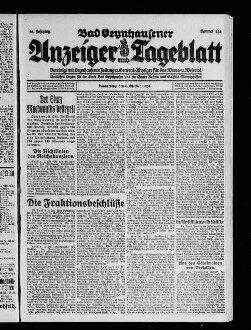 Bad Oeynhausener Anzeiger und Tageblatt. 1912-1934