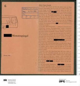 Programm 6. Monatsabschnitt 1957/1958