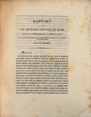 Séance publique de l'Académie Royale des Beaux-Arts, du 3 octobre 1830