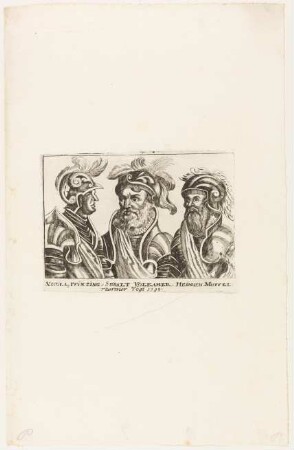 Gruppenporträt von Nicolas Pfinzing, Sebalt Volkamer und Heinrich Muffel, die 1198 Turniervögte waren
