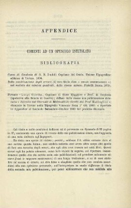 Appendice. Comenti ad un opuscolo intitolato bibliografia.