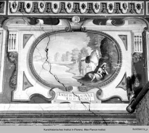 Freskenzyklus mit Episoden aus der "Gerusalemme Liberata" von T. Tasso : Erminia schläft am Ufer des Jordan ein (Gerusalemme Liberata, VII, 3.8)