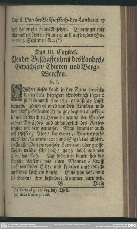 Das III. Capitel. Von der Beschaffenheit des Landes, Gewächsen, Thieren und Berg-Wercken