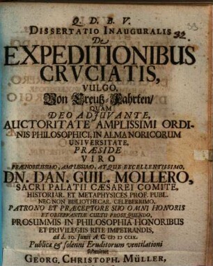 Diss. inaug. de expeditionibus cruciatis