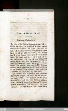 Dritte Vorlesung.