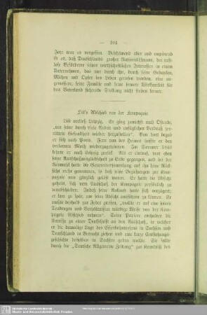 List´s Abschied von der Kompagnie