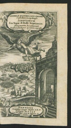 Andreae Maximiliani Fredro Castellani Leopoliensis Scriptorum Seu Togae & Belli Notationum Fragmenta