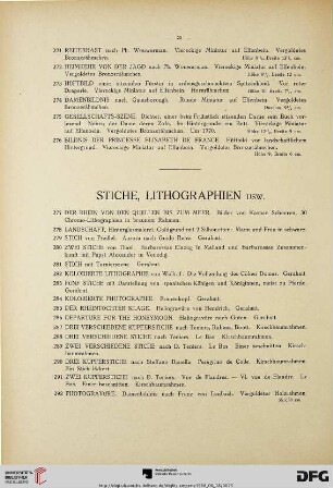 Stiche, Lithographien (Nr. 277-296)