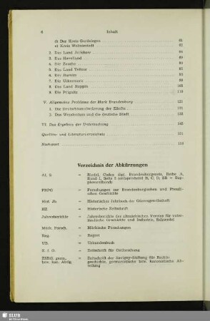 Verzeichnis der Abkürzungen