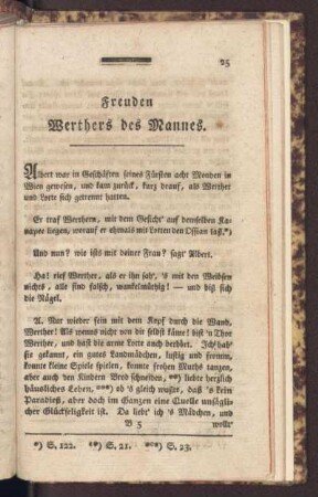 Freuden Werthers des Mannes