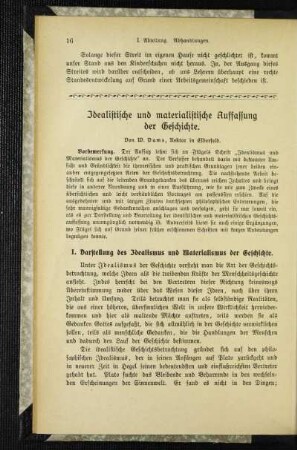 Idealistische und materialistische Auffassung der Geschichte