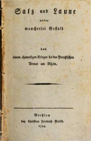 Salz und Laune unter mancherlei Gestalt