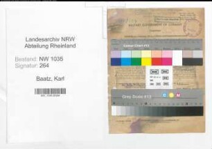 Entnazifizierung Karl Baatz , geb. 28.08.1904 (Ingenieur)