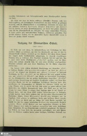 Ausgang der Weimarschen Schule : (1805-1817)
