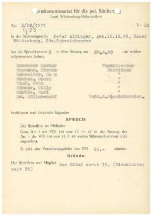 Albinger, Peter