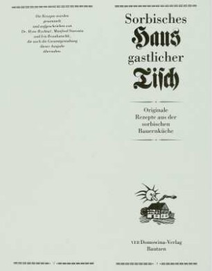 Buchgestaltung "Sorbisches Haus - gastlicher Tisch"