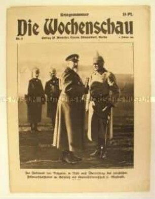 Illustrierte Wochenzeitschrift "Die Wochenschau" u.a. zur Überreichung des preußischen Feldmarschallstabes an den bulgarischen Zaren Ferdinand