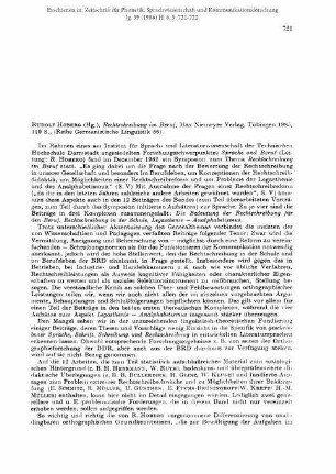 Rudolf Hoberg (Hg.): Rechtschreibung im Beruf, Max Niemeyer Verlag, Tübingen 1985, 119 S., (Reihe Germanistische Linguistik 56). [Rezension]