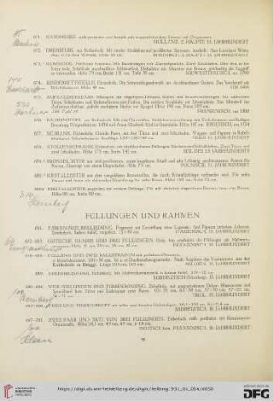 Füllungen und Rahmen (Nr. 681-784)