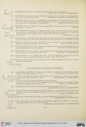 Füllungen und Rahmen (Nr. 681-784)