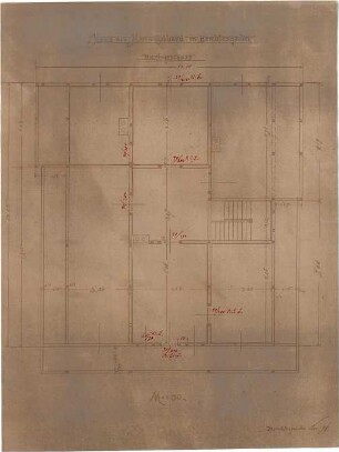 Thiersch, August ; Berchtesgaden (Bayern); Wohnhaus Gebhard - Grundriss DG
