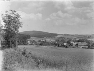 Oppach. Blick von der Gaststätte "Erntekranz-Baude" zum Berg Bieleboh