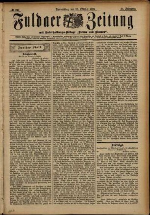 Zweite Ausgabe vom Donnerstag, den 21. Oktober 1897.