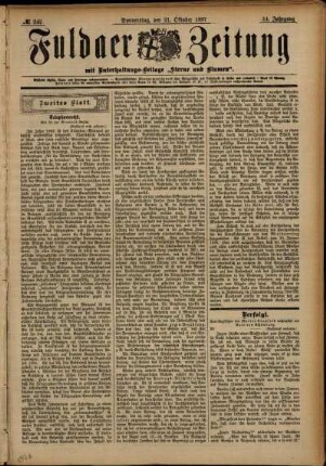 Zweite Ausgabe vom Donnerstag, den 21. Oktober 1897.
