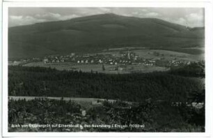 Auersberg. Blick von Stützengrün auf Eibenstock den Auersberg