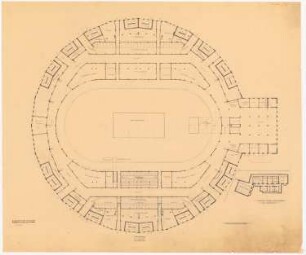 Sporthalle, Berlin: Grundriss Kellergeschoss 1:200 (seitenverkehrt)