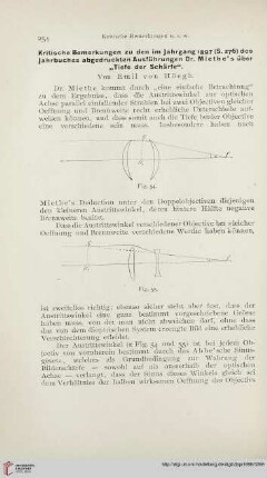 Kritische Bemerkungen zu den im Jahrgang 1897 (S. 276) des Jahrbuches abgedruckten Ausführungen Dr. Miethe's über "Tiefe der Schärfe"