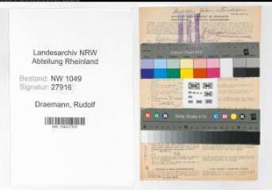 Entnazifizierung Rudolf Draemann , geb. 05.12.1886 (Gartenbauinspektor)
