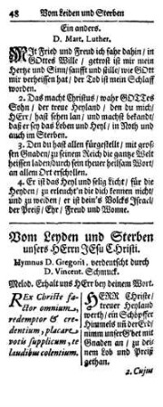 Vom Leyden und Sterben unsers HErrn JEsu CHristi.
