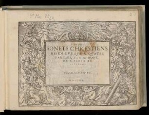 Guillaume [Girolamo] Boni: Sonets chrestiens ... a quatre parties ... Premier livre. Tenor