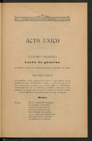 Cuadro primero. - Lucha de géneros