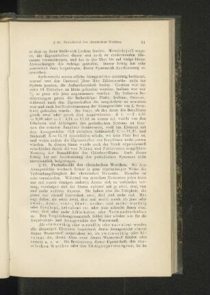 § 39. Periodicität des chemischen Werthes.