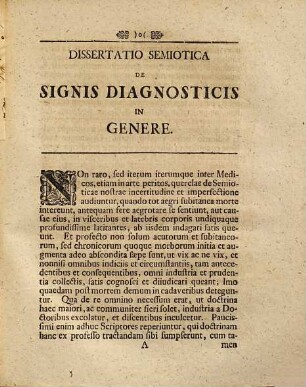 Christiani Vateri Semiotica medica : succinctis aphorismis comprehensa et in usum studiosae iuventutis publicis dissertationibus in cathedra medica explicata