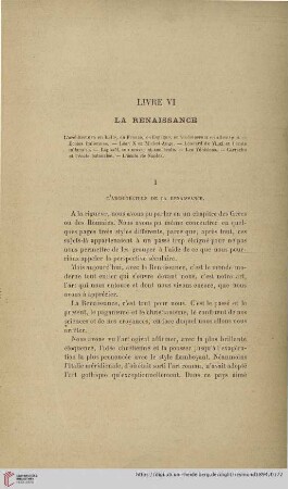 Livre VI: La Renaissance