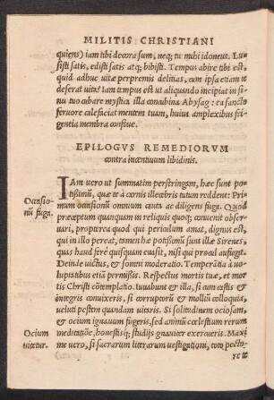 Epilogus Remediorum contra incentivum libidinis.